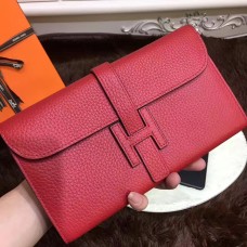 Hermes Jige Peněženka Togo Kožená Červená