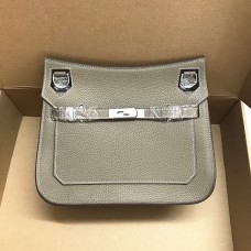 Hermes Jypsiere 28cm crossbody kabelka šedá stříbrná
