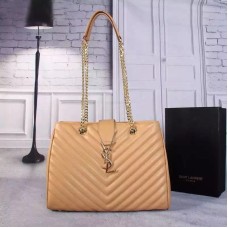 Nákupní taška YSL Saint Laurent Monogram v meruňkové barvě