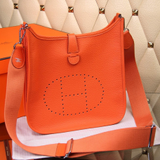 Hermes Evelyne III Togo Kožená Crossbody Taška Oranžová