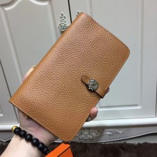 Hermes Dogon Peněženka Togo Kožená H001 Hnědá