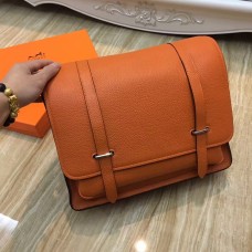 Hermes Steve pánská kožená crossbody taška oranžová