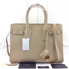 Kožené kabelky YSL Apricot Downtown Tote z hovězí kůže