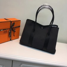Hermes Garden Party 36cm plátěná kabelka černá