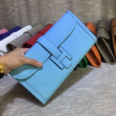Hermes Epsom kožená kabelka Jige 29cm světle modrá