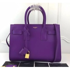 Kabelky YSL Purple Downtown Tote z hovězí kůže