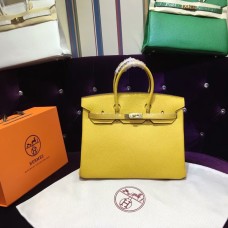 Hermes Birkin 35cm Togo kožená kabelka žluté zlato