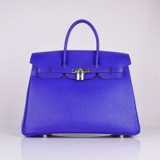 Hermes Birkin 35cm Togo kožené kabelky elektricky modré stříbrné