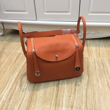 Hermes Lindy 30cm kabelka oranžová stříbrná