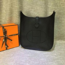 Hermes Evelyne III Togo kožená crossbody taška černá
