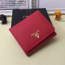 Prada peněženky 1M0176 ze safínové kůže v červené barvě