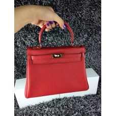 Hermes Kelly 25cm Togo kůže červené zlato