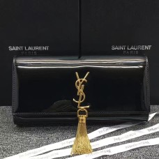 Kožená kabelka s střapcem YSL 27 cm černá