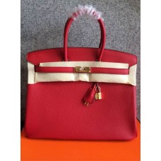 Hermes Birkin 35cm Togo kožené kabelky červená zlatá