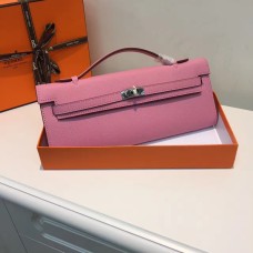 Hermes Kelly Cut 31cm Epsom kožená psaníčka růžová