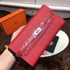 Hermes Kelly peněženka Togo kožená červená