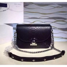 Prada Arcade kabelka z hadí kůže černá