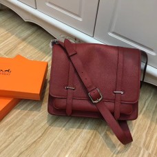 Hermes Steve pánská kožená crossbody taška vínová