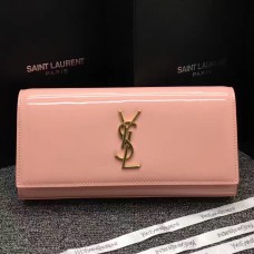 YSL Lakovaná kožená kabelka 27 cm růžová