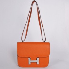 Hermes Constance 23cm Togo kůže oranžová stříbrná