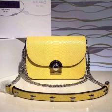 Prada Arcade kabelka z hadí kůže žlutá