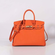 Hermes 30cm Birkin Bag Togo Leather s páskem Orange Gold