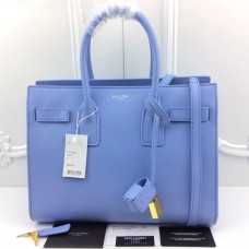 Světle modré kabelky z hovězí kůže YSL Downtown Tote