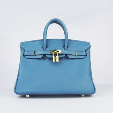 Hermes Birkin 25cm kabelka 6068 modro-zlatá