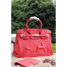 Hermes Birkin Horse Togo kožená kabelka červená 35cm