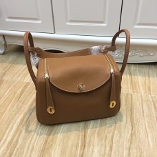Hermes Lindy 30cm kabelka velbloudí zlatá