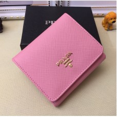 Prada peněženky 1M0176 ze safínové kůže v růžové barvě