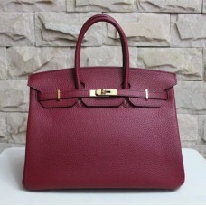 Hermes Birkin 35cm Togo kožená kabelka vínově zlatá