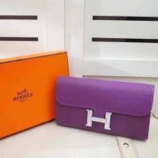 Hermes Constance Peněženka Togo Kožená Fialová