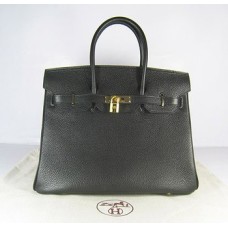 Hermes Birkin 35cm Togo kožené kabelky černo-zlaté