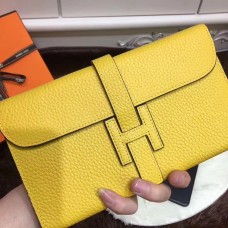 Hermes Jige Peněženka Togo Kožená Žlutá