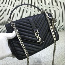 Řetízková kabelka Saint Laurent s horním uchem, černá