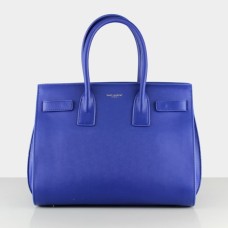 Kožené kabelky YSL Downtown Tote modré barvy 2035