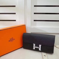 Hermes Constance Peněženka Togo Kožená Černá