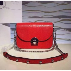 Prada Arcade kabelka z hadí kůže červená