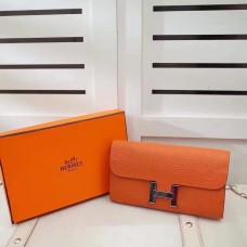 Hermes Constance Peněženka Togo Kožená Oranžová