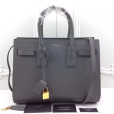 Šedé kabelky YSL Downtown Tote z hovězí kůže