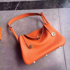 Hermes Lindy 30cm kabelka oranžovo-zlatá