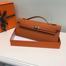 Hermes Kelly Cut 31cm Epsom kožená spojka oranžová