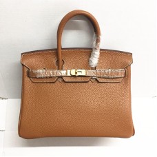 Hermes Birkin 25cm kabelka 6068 světle kávově zlatá