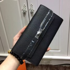 Hermes Kelly peněženka Togo kožená černá