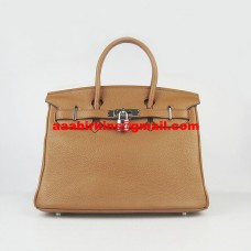 Hermes Birkin 30cm Togo kožené kabelky světle kávové stříbrné