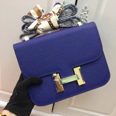 Hermes Constance Bag 23cm Epsom Kůže Elektrická Modrá Zlatá