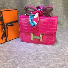 Hermes Constance 23cm Crocody Leather Rose