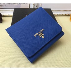 Prada peněženky 1M0176 z saffiano kůže v modré barvě