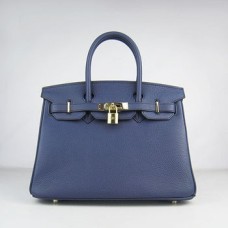 Hermes Birkin 30cm Togo kožené kabelky tmavě modré zlaté